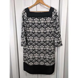 The Limited NWT Women's Size Large Shift Dress Knee Length Black White